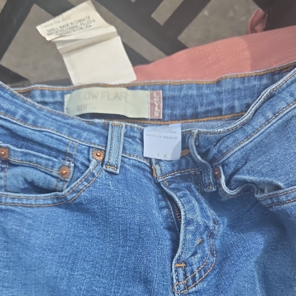 Low Flare Blue Jeans